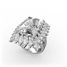 Paiva Yüzük - Swarovski 18 ayar beyaz altın yüzük #15cen6x