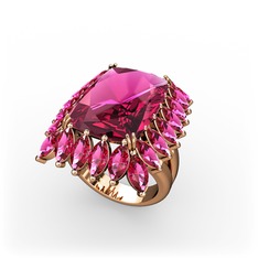 Paiva Yüzük - Rodolit garnet 8 ayar rose altın yüzük #15kya8g