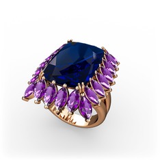 Paiva Yüzük - Lab safir ve ametist 18 ayar rose altın yüzük #19srkye