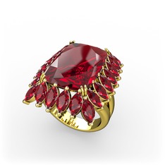 Paiva Yüzük - Garnet 925 ayar altın kaplama gümüş yüzük #1etl0p0
