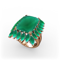 Paiva Yüzük - Kök zümrüt 8 ayar rose altın yüzük #1ru60jk