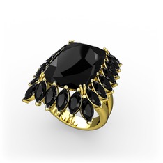 Paiva Yüzük - Siyah zirkon 14 ayar altın yüzük #1txeafk
