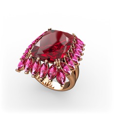 Garnet ve rodolit garnet 8 ayar rose altın yüzük
