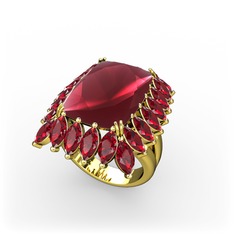 Paiva Yüzük - Kök yakut ve garnet 18 ayar altın yüzük #nx9jx