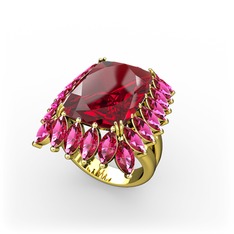 Paiva Yüzük - Garnet ve rodolit garnet 14 ayar altın yüzük #rr5se8