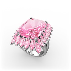 Paiva Yüzük - Pembe kuvars 8 ayar beyaz altın yüzük #wphpik