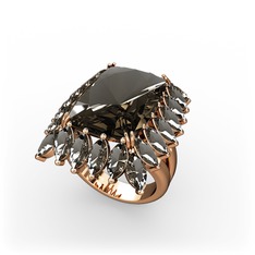 Paiva Yüzük - Dumanlı kuvars 14 ayar rose altın yüzük #zzzbqs