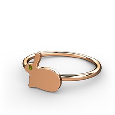 Peridot 925 ayar rose altın kaplama gümüş yüzük