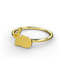 Molly Tavşan Yüzük - Sitrin 18 ayar altın yüzük #jbhxa1