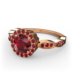 Blume Yüzük - Garnet 14 ayar rose altın yüzük #101kyt8