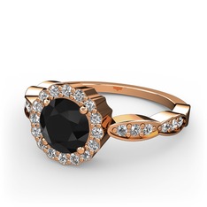 Blume Yüzük - Siyah zirkon ve swarovski 18 ayar rose altın yüzük #1ld2wnw