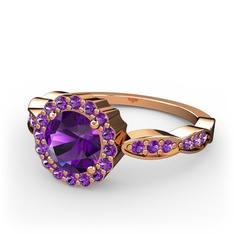 Blume Yüzük - Ametist 14 ayar rose altın yüzük #1ll02c1
