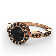 Blume Yüzük - Siyah zirkon 14 ayar rose altın yüzük #1qbt2ji