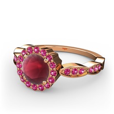 Blume Yüzük - Kök yakut ve rodolit garnet 14 ayar rose altın yüzük #4pyv73