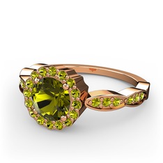 Peridot 8 ayar rose altın yüzük