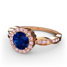 Blume Yüzük - Lab safir ve pembe kuvars 8 ayar rose altın yüzük #7o9ubq