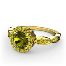 Blume Yüzük - Peridot 18 ayar altın yüzük #8bib07