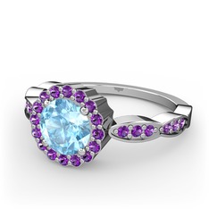Blume Yüzük - Akuamarin ve ametist 925 ayar gümüş yüzük #eccgja