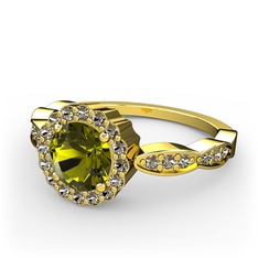 Blume Yüzük - Peridot ve dumanlı kuvars 8 ayar altın yüzük #in5qgm