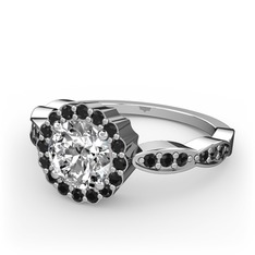 Blume Yüzük - Pırlanta ve siyah zirkon 925 ayar gümüş yüzük (0.92 karat) #irf9s