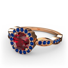 Blume Yüzük - Garnet ve lab safir 8 ayar rose altın yüzük #jjuvoo