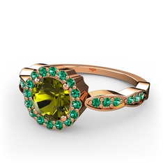 Blume Yüzük - Peridot ve yeşil kuvars 14 ayar rose altın yüzük #zg82jx