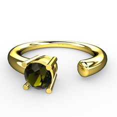 Peridot 925 ayar altın kaplama gümüş yüzük