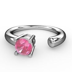 Pembe kuvars 925 ayar gümüş yüzük