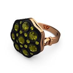 Peridot 8 ayar rose altın yüzük