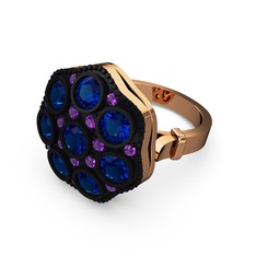 Glory Elmas Yüzük - Lab safir ve ametist 18 ayar rose altın yüzük #1yf59zh