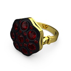 Glory Elmas Yüzük - Garnet 925 ayar altın kaplama gümüş yüzük #3sgwtn