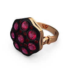Glory Elmas Yüzük - Rodolit garnet ve garnet 18 ayar rose altın yüzük #9l96u7