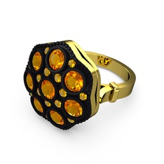 Glory Elmas Yüzük - Sitrin 8 ayar altın yüzük #d6eu3l