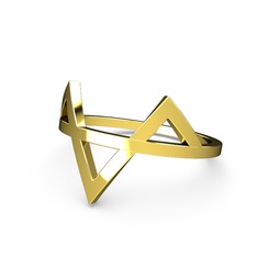 Gizia Üçgen Yüzük - 925 ayar altın kaplama gümüş yüzük #1ljbuov