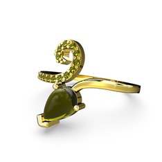 Peridot 14 ayar altın yüzük