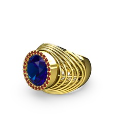 Lab safir ve garnet 14 ayar altın yüzük