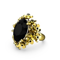 Siyah zirkon 18 ayar altın yüzük