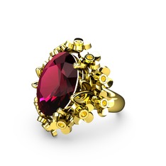 Belka Demet Yüzük - Rodolit garnet ve sitrin 18 ayar altın yüzük #sngakc