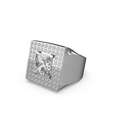 Swarovski ve beyaz zirkon 18 ayar beyaz altın yüzük