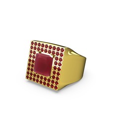 Kök yakut ve garnet 8 ayar altın yüzük
