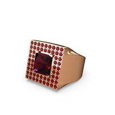 Rodolit garnet ve garnet 8 ayar rose altın yüzük