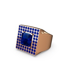 Albera Kare Yüzük - Lab safir 18 ayar rose altın yüzük #tx9ube