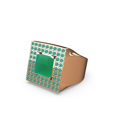 Albera Kare Yüzük - Kök zümrüt 18 ayar rose altın yüzük #z5czgw