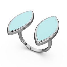 925 ayar gümüş yüzük (Pastel mavi mineli)