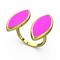 8 ayar altın yüzük (Neon pembe mineli)