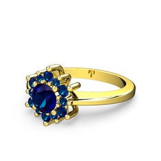 Floral Çiçek Yüzük - Lab safir 14 ayar altın yüzük #1ff2zud