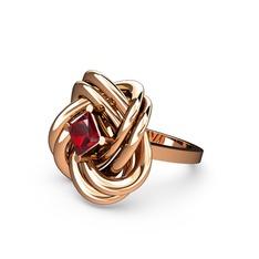 Garnet 18 ayar rose altın yüzük