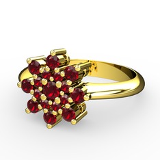 Rivel Yüzük - Garnet 8 ayar altın yüzük #13blsrq