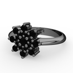Rivel Yüzük - Siyah zirkon 925 ayar siyah rodyum kaplama gümüş yüzük #1pcrby3