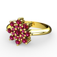 Rodolit garnet 8 ayar altın yüzük